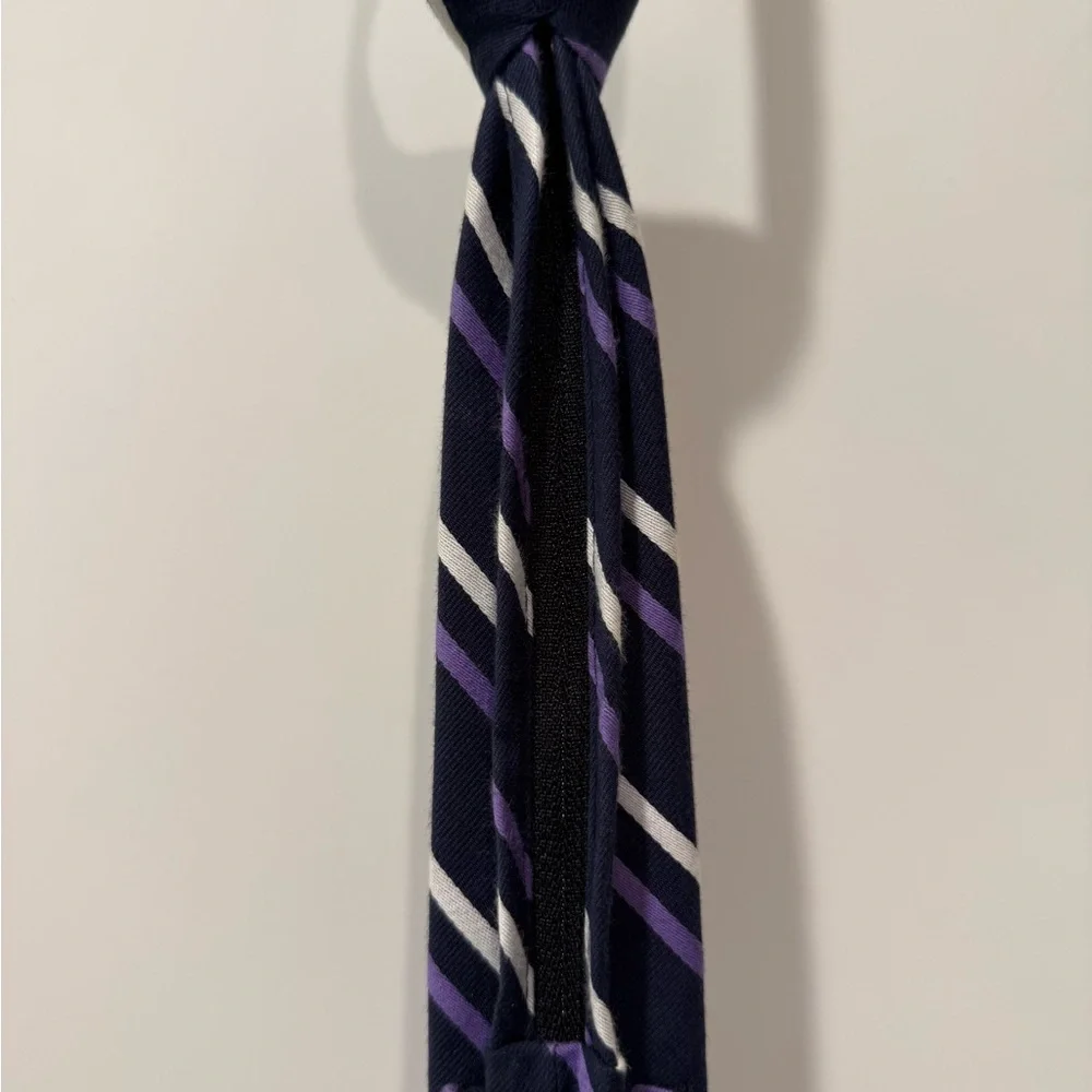 Boys Nordstrom Tie Striped Pre-tied Zipper in Purple and Navy